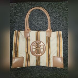 Striped Tan and Cream Tote Bag
